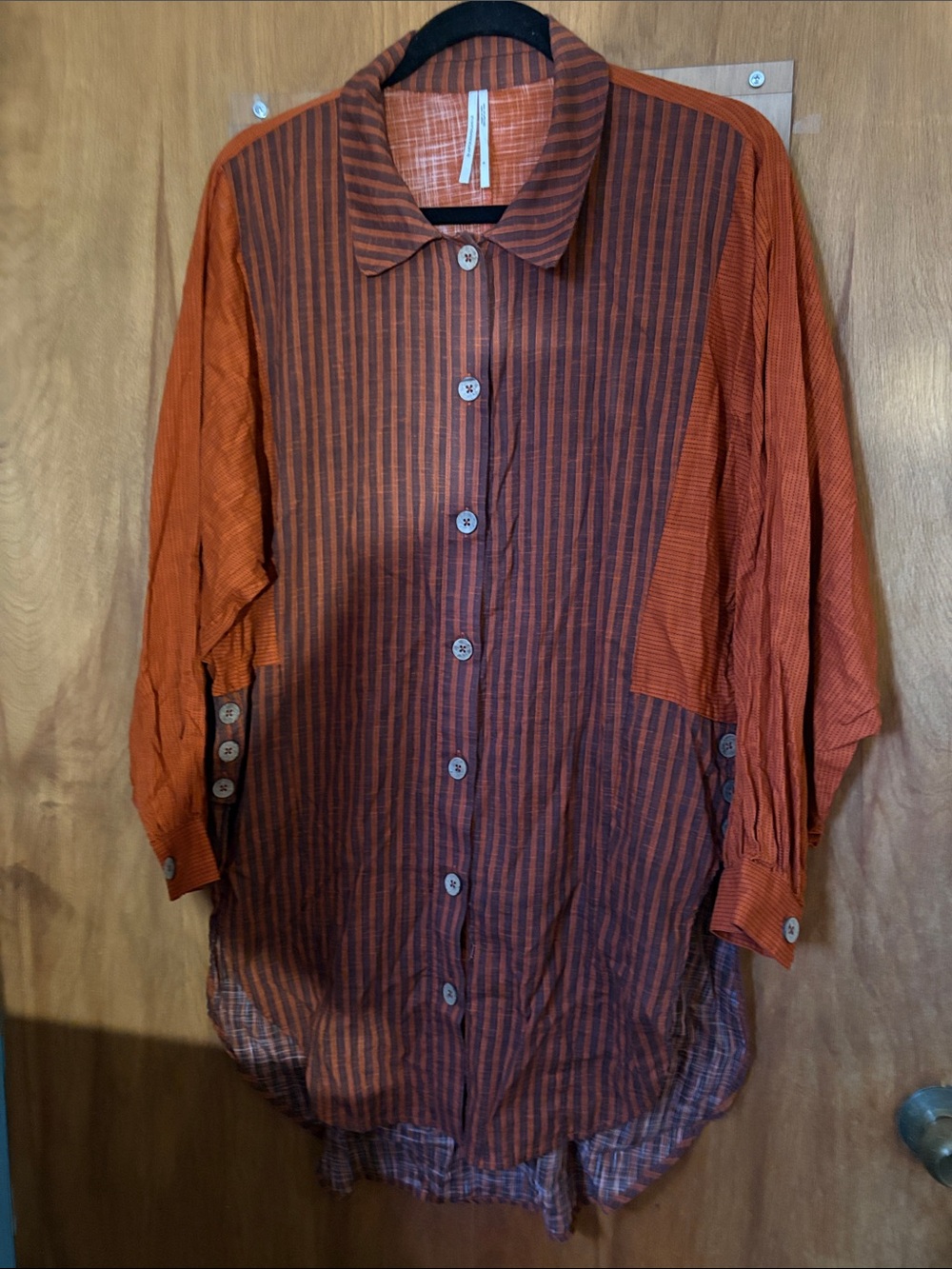 Anthropologie Women’s Striped Button-Up  Gauze Shirt - Loose Tunic